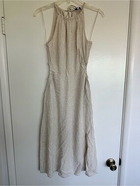 Lucy Paris Neutral Beige Halter Dress